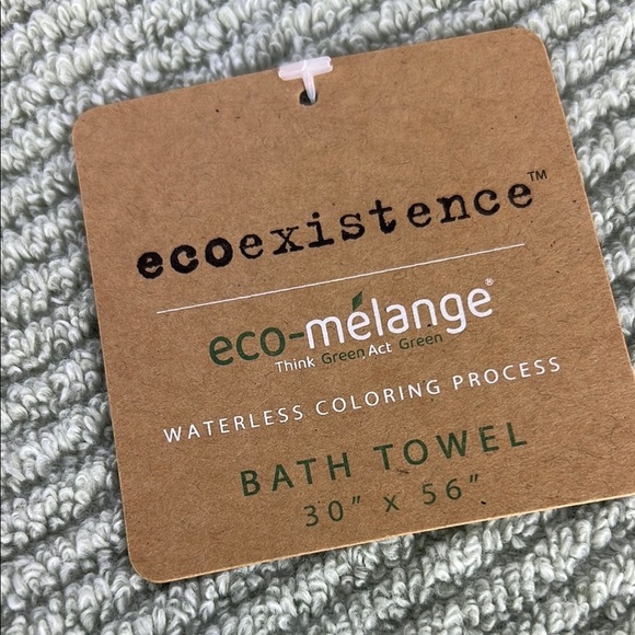 Ecoexistence Bath Towel Set Green Textured Zero Twist Loops Set of 2 NEW - Picture 4 of 11